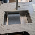 before Butcher Block Countertop Installation in Travel Trailer