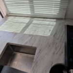 before Butcher Block Countertop Installation in Travel Trailer