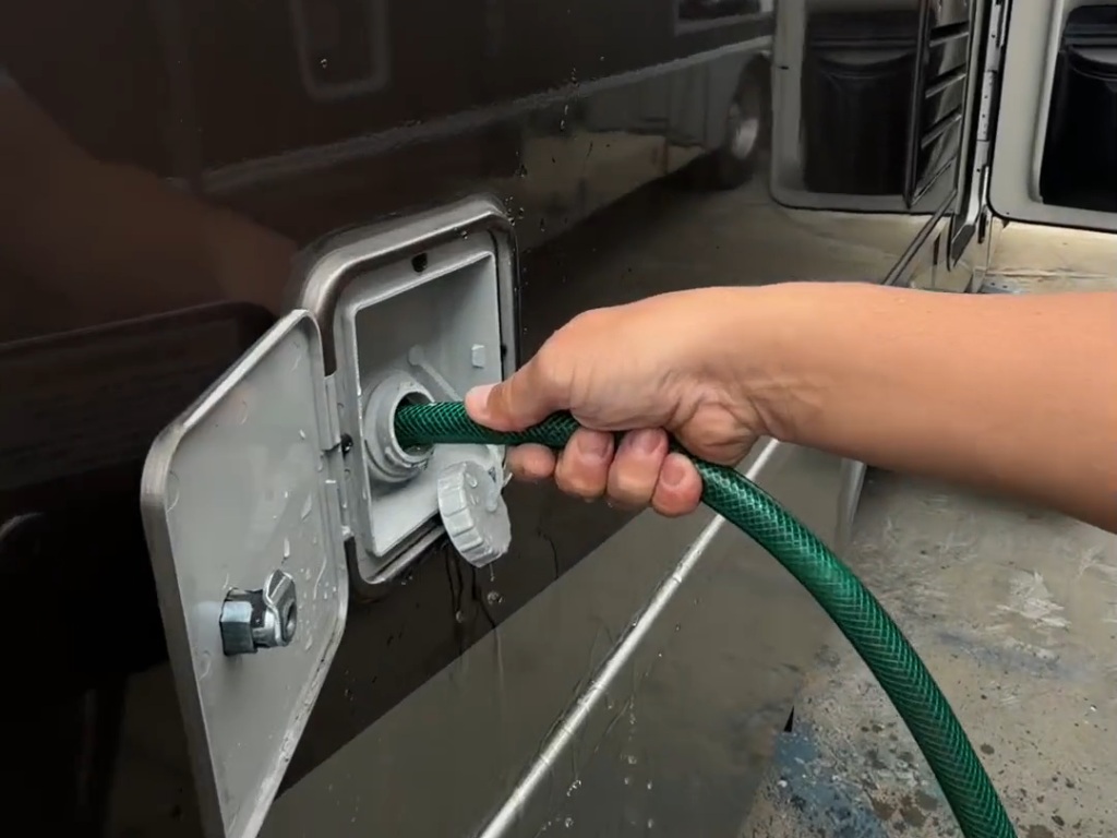 best way to sanitize fresh water tank in RV