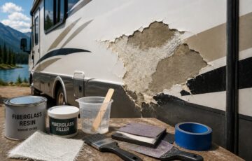 How to repair rv fiberglass exterior damage?