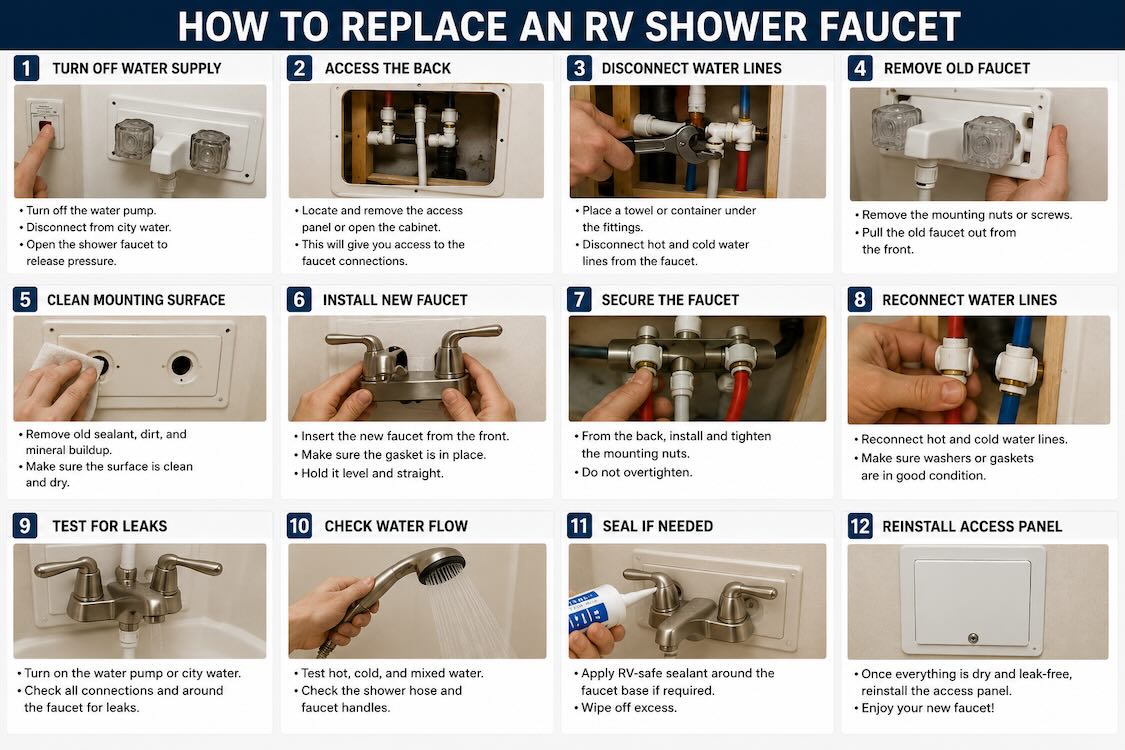 How to replace rv shower faucet?