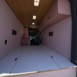 Ford Transit Van Conversion Layout under-bed storage, California