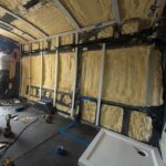 Ford Transit Van RV Conversion spray foam insulation, Los Angeles