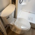 Residential Toilet Installed in Travel Trailer