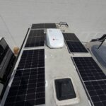 Six Solar Panels Installed Around RV Roof Equipment