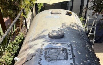 Interstate vintage Airstream leaking roof recoating