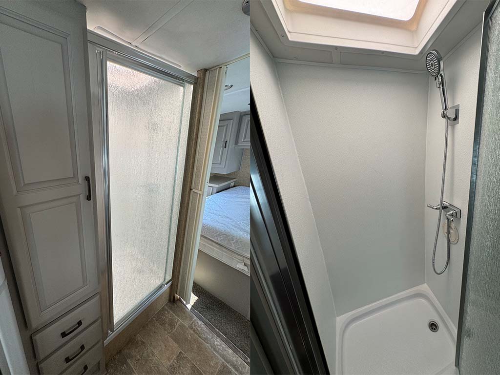 RV shower renovation Custom Way