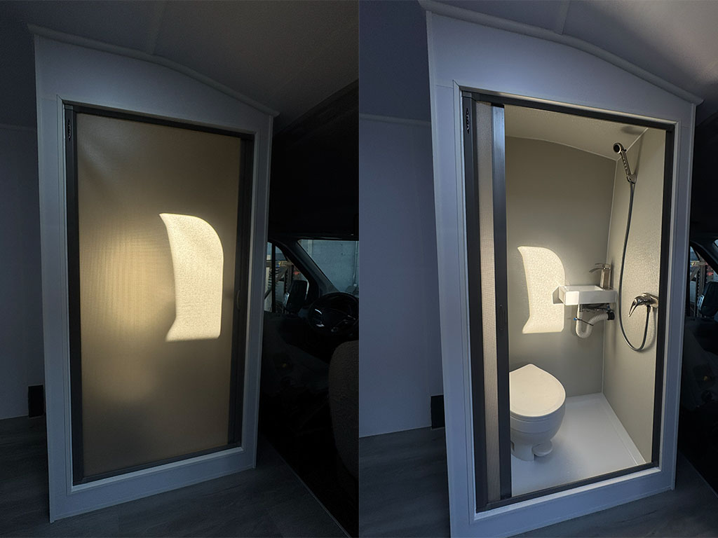 RV shower renovation mobile nail shop