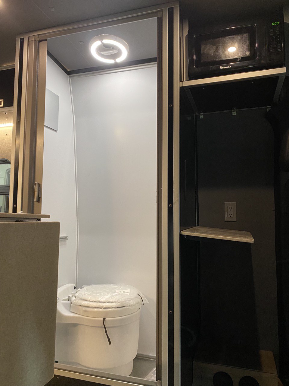 Space-Saving Toilet Setup for a Sprinter Van 1