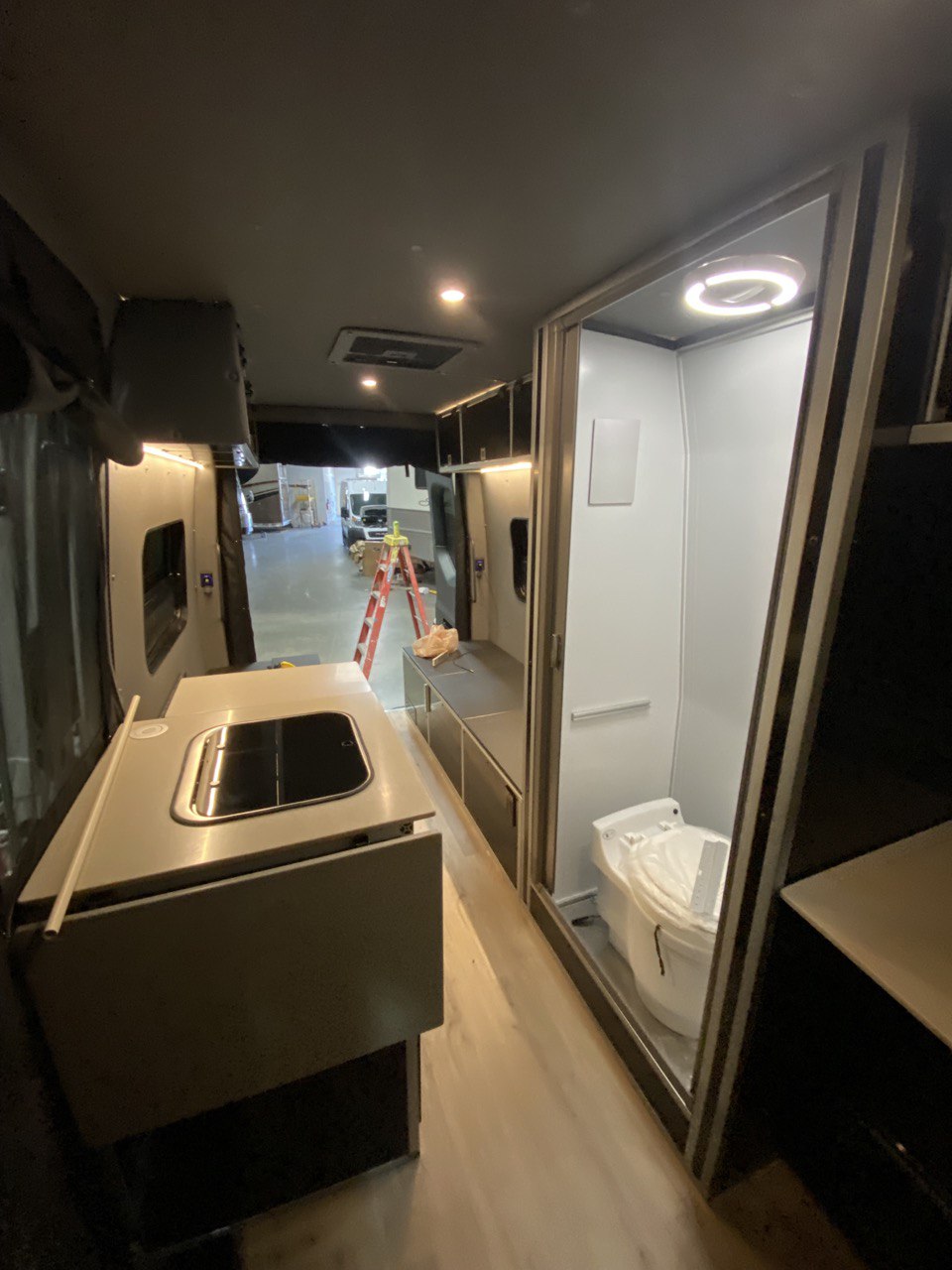 Space-Saving Toilet Setup for a Sprinter Van 2