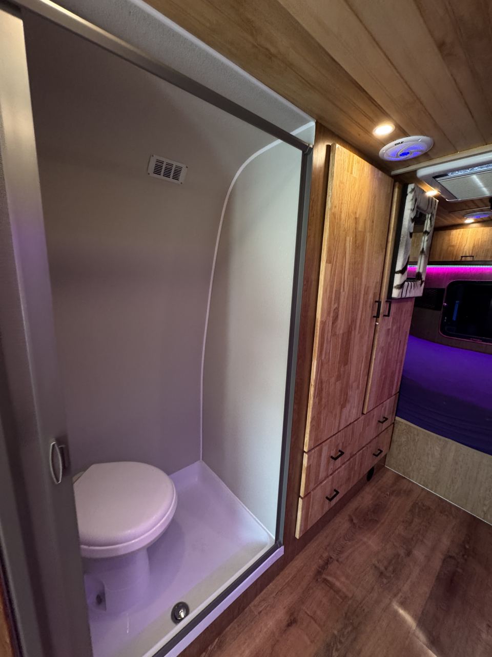 Toilet and Shower Combo in a Ford Econoline Van 2