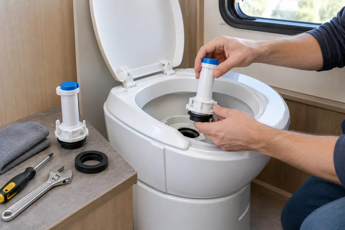 How to Change a Flush Valve on a Camper Toilet