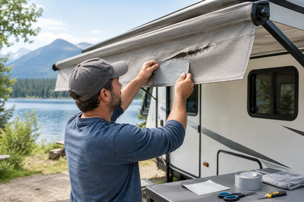 How to Fix a Ripped Awning on a Camper